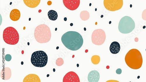 Abstract Pattern With Colorful Circles On White Background