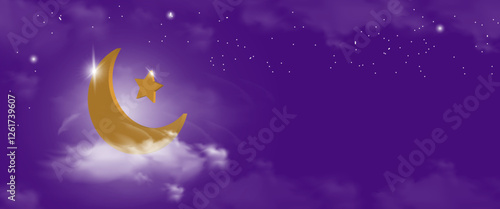 greeting cards banner Ramadan and Eid background with copy space,Eid Al-Fitr Mubarak, Ramadan Kareem slamic Style night Background