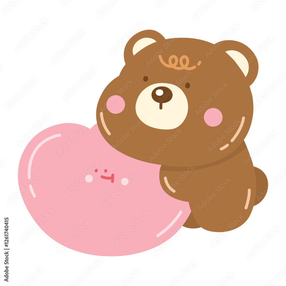 Fototapeta premium Cute Bear in Love