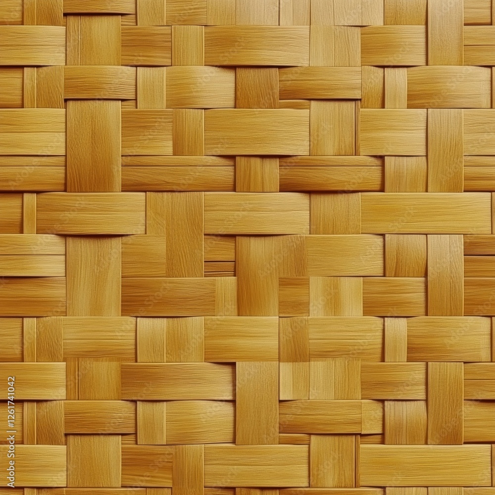 Golden Woven Wood Texture: A Seamless Pattern of Intertwined Wooden Strips Golden Woven Wood Texture: A Seamless Pattern of Intertwined Wooden Strips