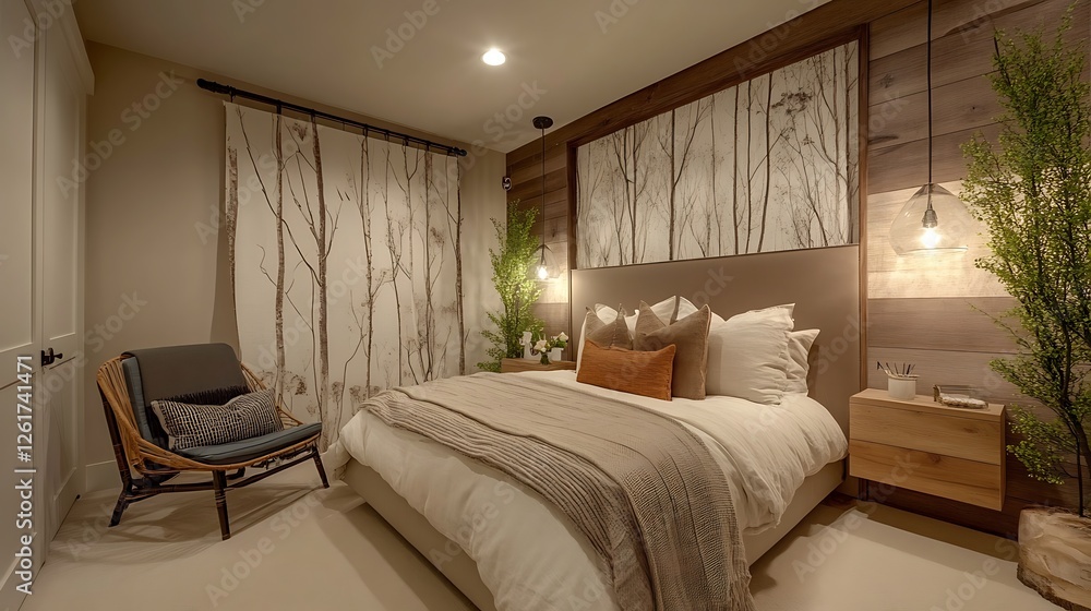 Serene Rustic Bedroom Design: Tranquil Escape with Natural Elements Serene Rustic Bedroom Design: Tranquil Escape with Natural Elements