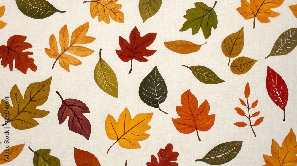 Fototapeta premium Autumn Leaves Pattern Design