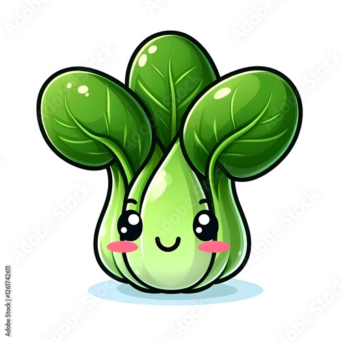 vector illustration of a green plant pak choi