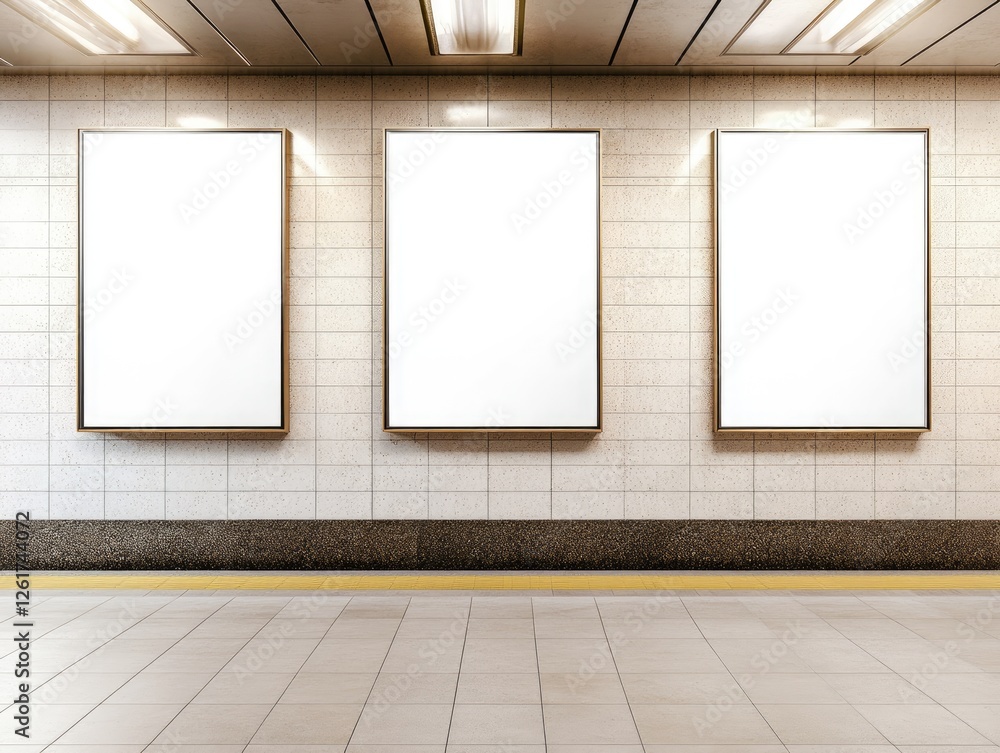 Subway station mockup advertisement boards Subway station mockup advertisement boards