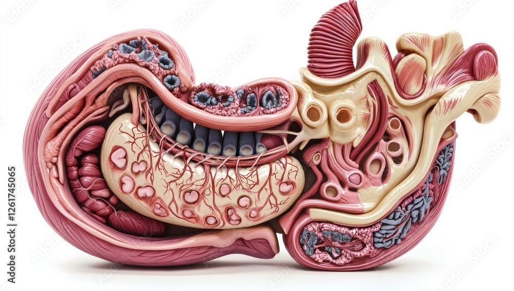 Fototapeta premium 3D visualization of red blood cells in an artery.