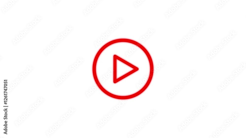 Animated play and stop button on white screen. Animation play and stop button Animated play and stop button on white screen. Animation play and stop button