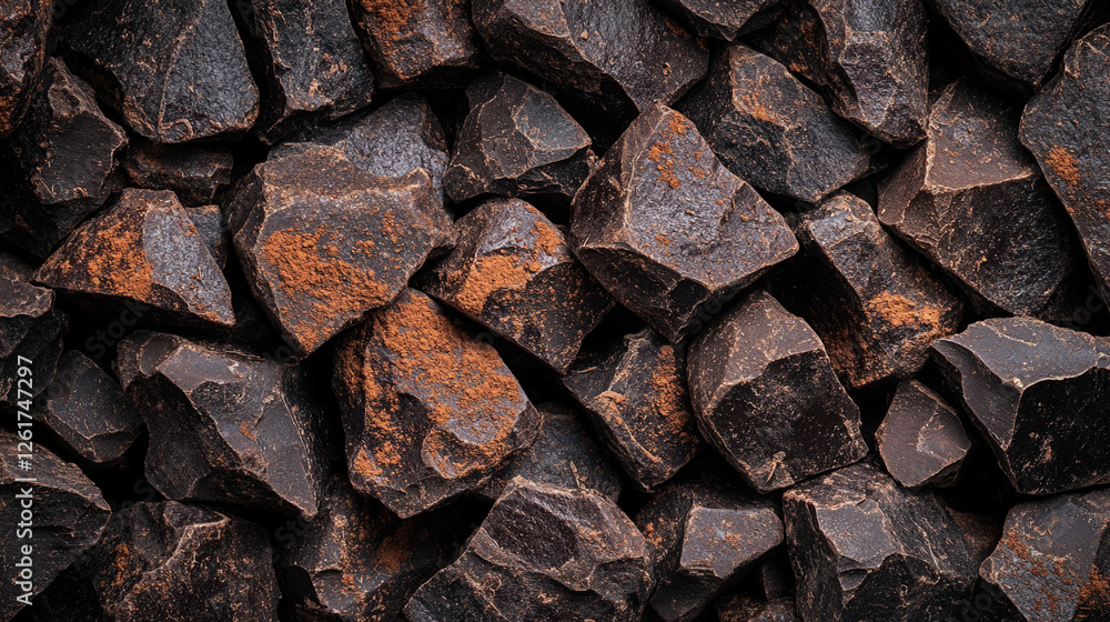 Dark Chocolate Chunks Cocoa Powder Texture Background Rich Brown Delicious Food Ingredient Sweet Dark Chocolate Chunks Cocoa Powder Texture Background Rich Brown Delicious Food Ingredient Sweet