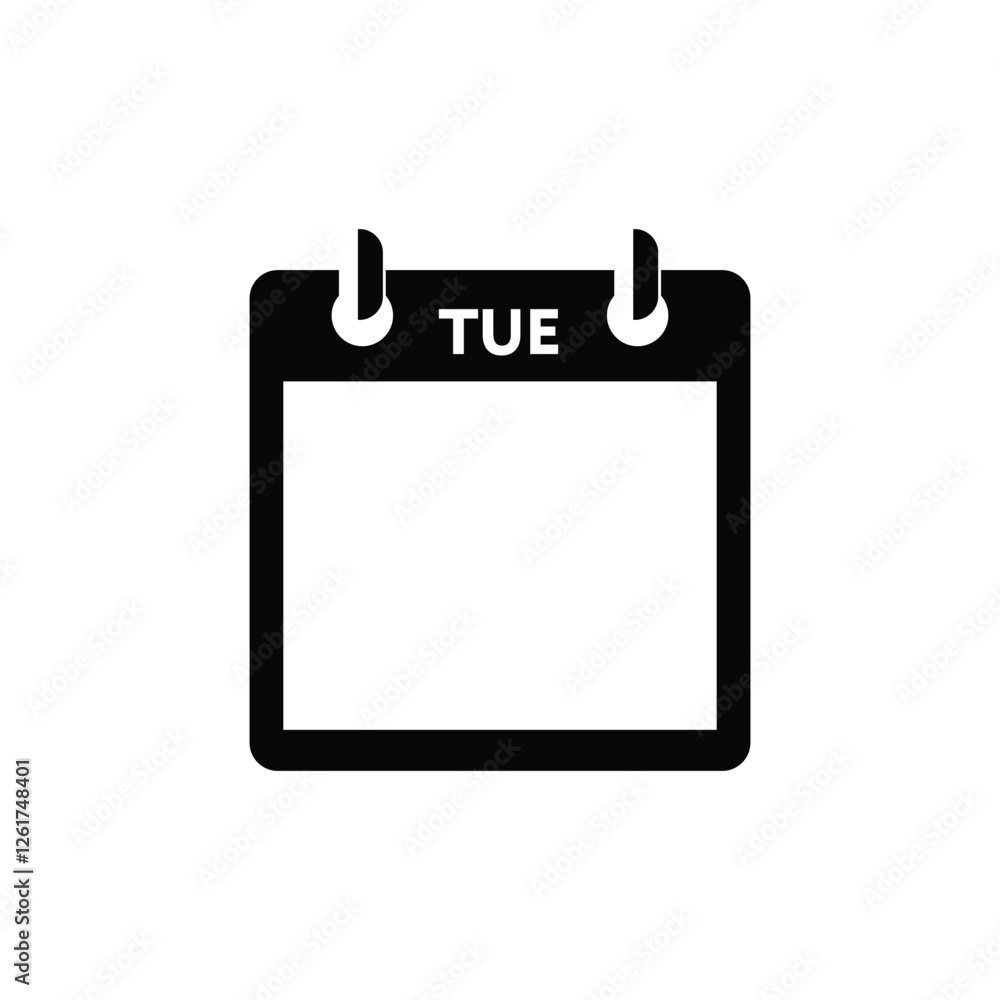 calender icon, tuesday icon with white background calender icon, tuesday icon with white background
