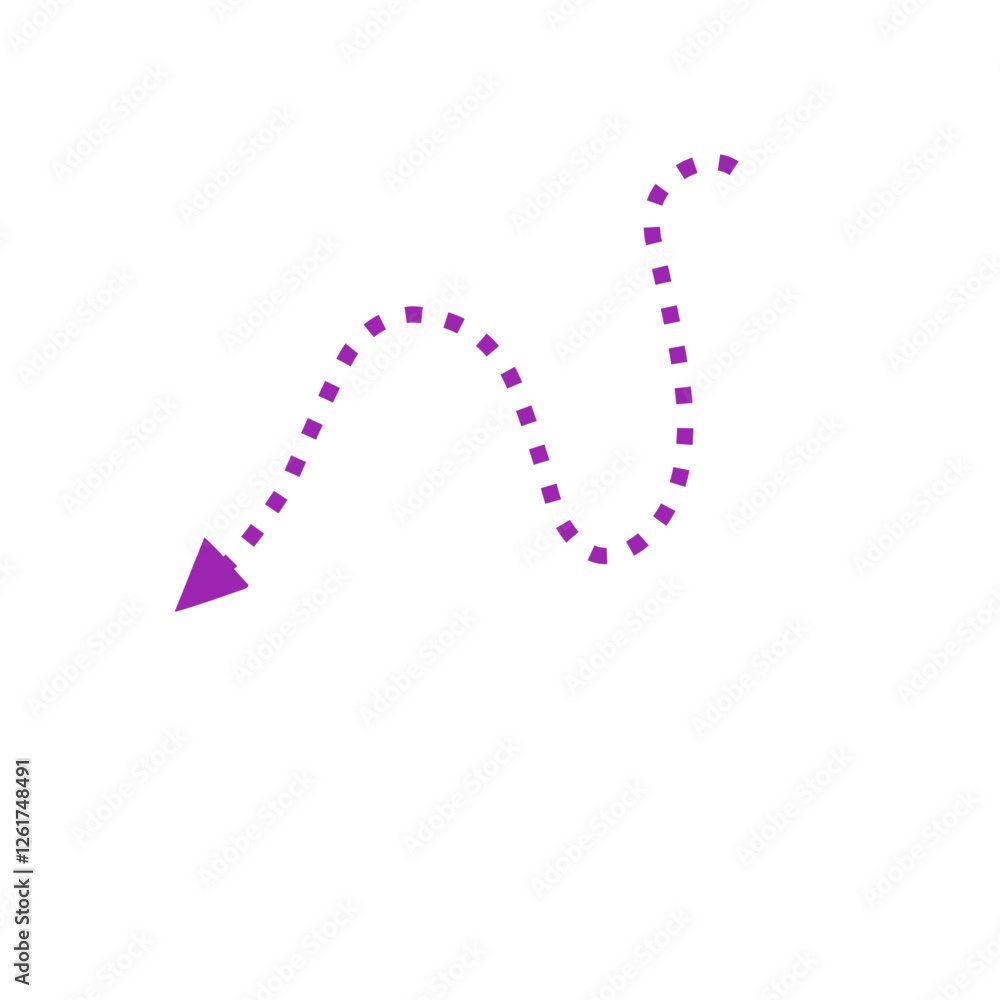 Fototapeta premium purple dotted line arrow