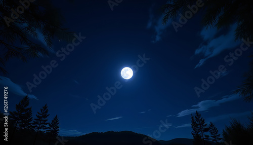 어두운밤, 달, 별, 산속, 여유