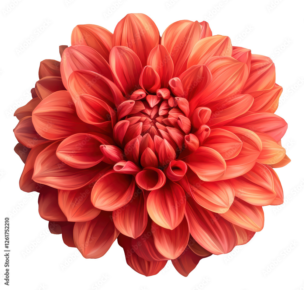 Close Up View Of A Beautiful Orange Dahlia Flower Close Up View Of A Beautiful Orange Dahlia Flower