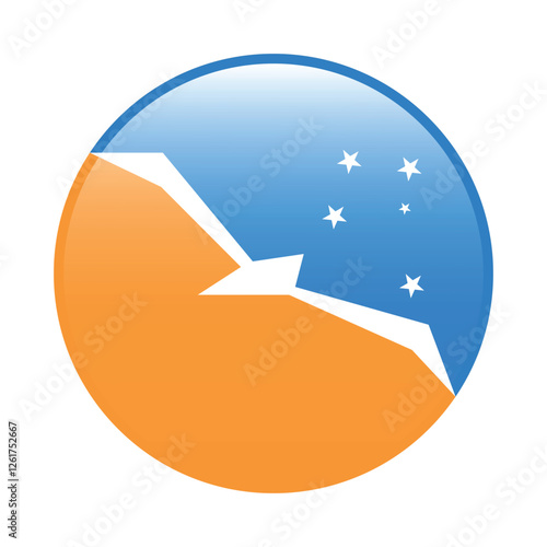 Argentina Antarctica circle flag logo icon digital vector illustration