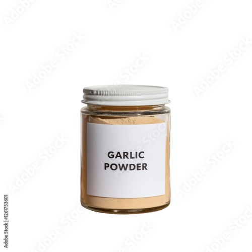 Jar of Garlic Powder with Simple Label