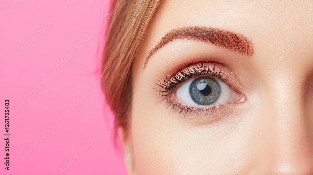 Eyebrow fashion arched expression concept. Subtly Arched Eyebrows with a Natural Soft Feathered Look Eyebrow fashion arched expression concept. Subtly Arched Eyebrows with a Natural Soft Feathered Look