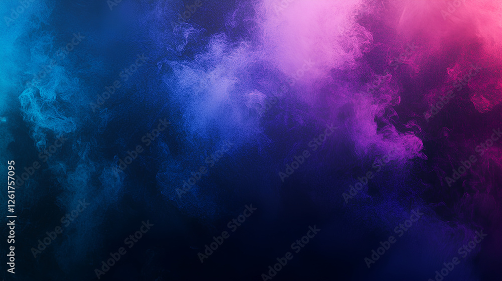 Fototapeta premium Dark purple blue black abstract grainy background, glowing vibrant color gradient shape, noise texture poster header banner cover design