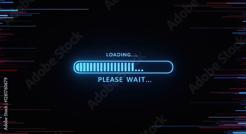 Loading Screen Wallpaper - Neon Progress Bar - Please Wait