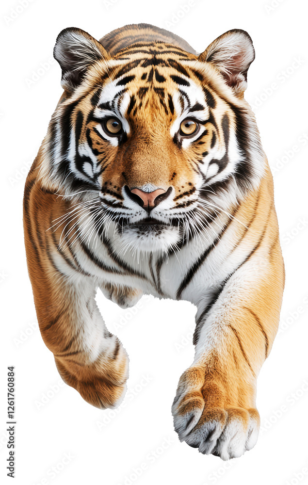 Tiger In Motion Against Transparent Background Tiger In Motion Against Transparent Background