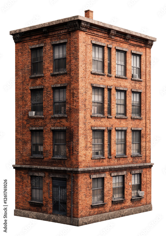 Fototapeta premium Urban Brick Apartment Building Exterior