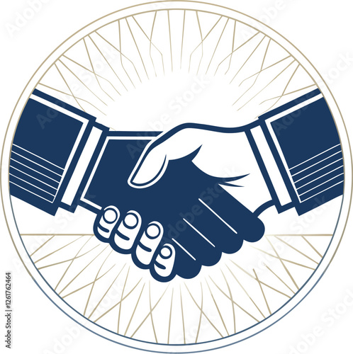 Illustration of shaking hands agreement