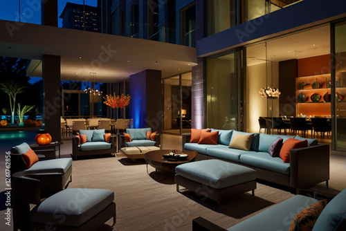 luxury hotel room with luxury furniture