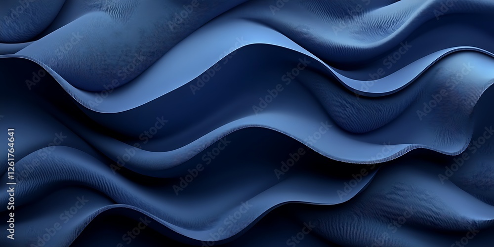 Obraz premium Abstract blue waves, flowing design, elegant background, website banner