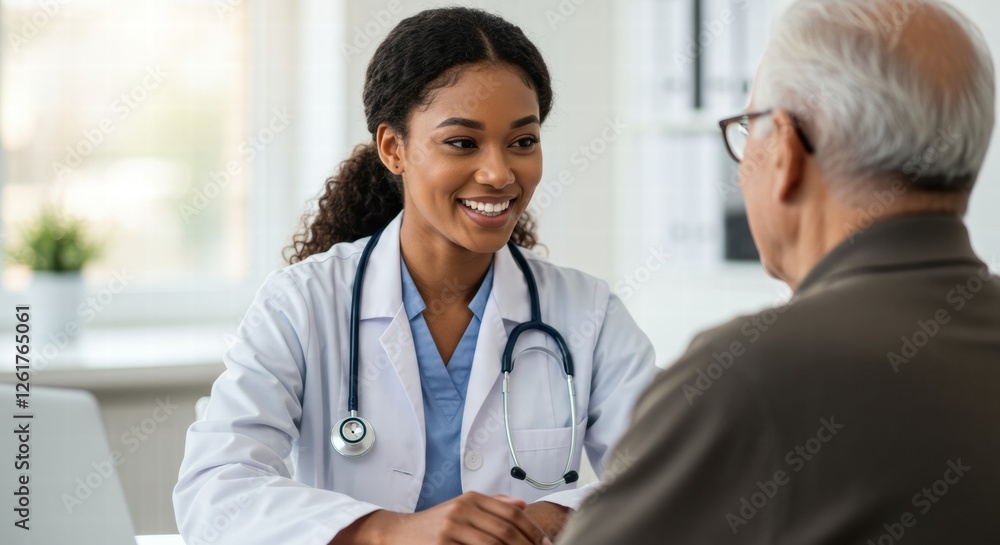A friendly young doctor gives a consultation to a patient. A friendly young doctor gives a consultation to a patient.