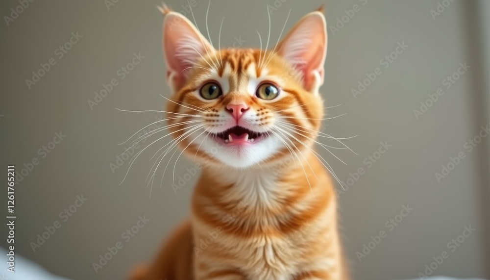 Cute smiling kitten with a charming expression, Animal has a delightful personality. Cute smiling kitten with a charming expression, Animal has a delightful personality.