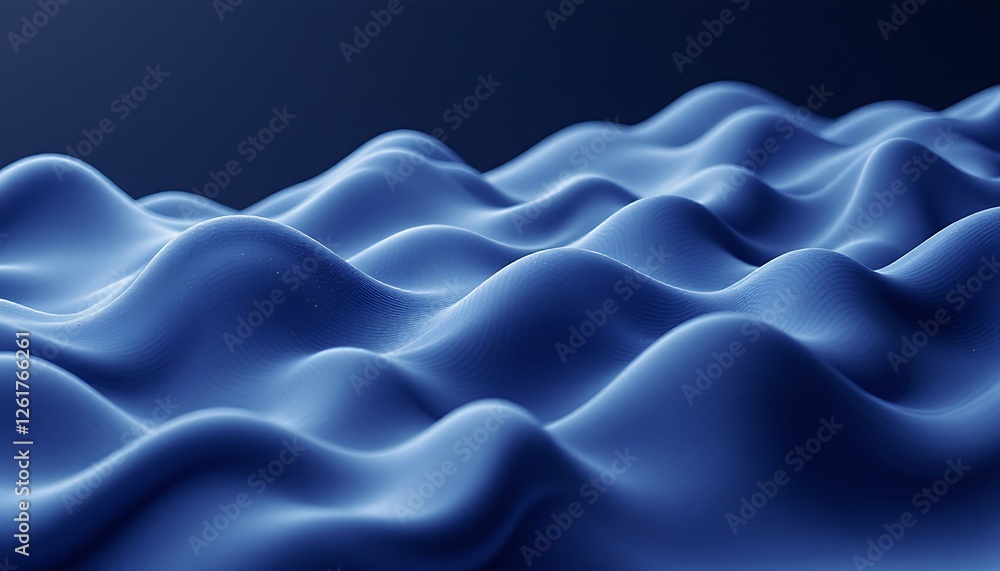 Obraz premium Abstract blue waves, dark background, design element, website banner
