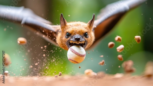 Dynamic Bat Hit Baseball Impact Moment - Sports Action Photography