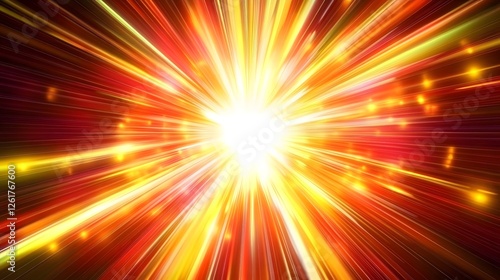 Vibrant explosion of light and color radiating from the center, creating a dynamic and energetic atmosphere