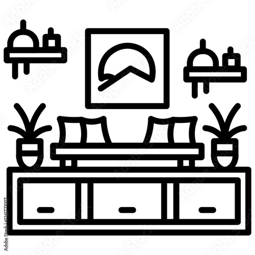 Entryway Bench Vector Icon