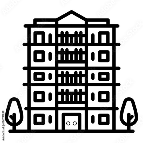 Apartment Building Vector Icon