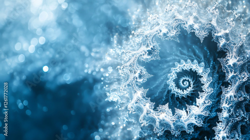 Wallpaper Mural Frozen spiral abstract fractal ice crystal pattern winter background blue photography macro art Torontodigital.ca