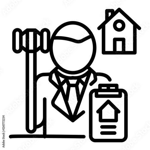 Property Auctioneer Vector Icon