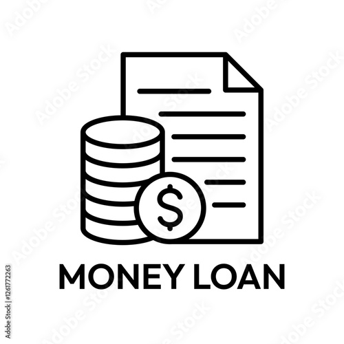 Loan icon set. Containing loan education, house, personal, business, money icons. Personal finance icons. Vector illustration.