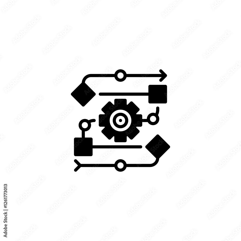 Workflow line icon. Universal creative premium symbol. Vector sign icon logo template. Vector illustration Workflow line icon. Universal creative premium symbol. Vector sign icon logo template. Vector illustration