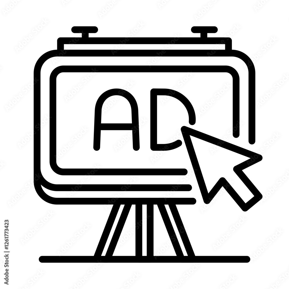 Obraz premium Video Ads Vector Icon
