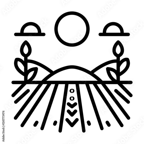 Agricultural Field Vector Icon