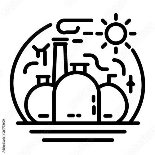 Biogas Plant Vector Icon