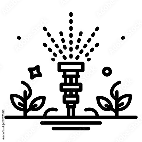 Irrigation Sprinkler Vector Icon