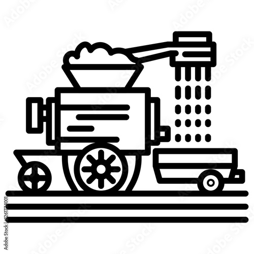 Threshing Machine Vector Icon
