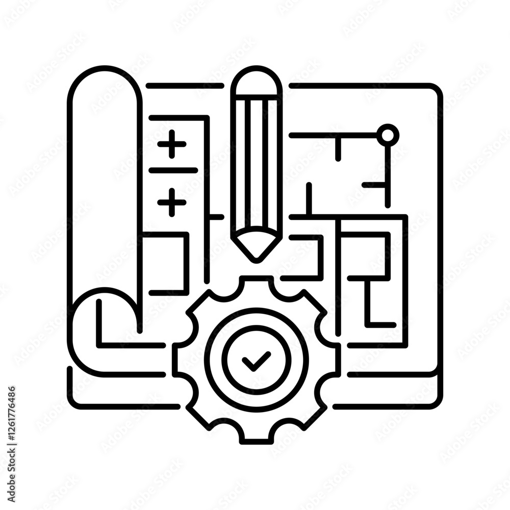 Blueprint line icon. Universal creative premium symbol. Vector sign icon logo template. Vector illustration Blueprint line icon. Universal creative premium symbol. Vector sign icon logo template. Vector illustration