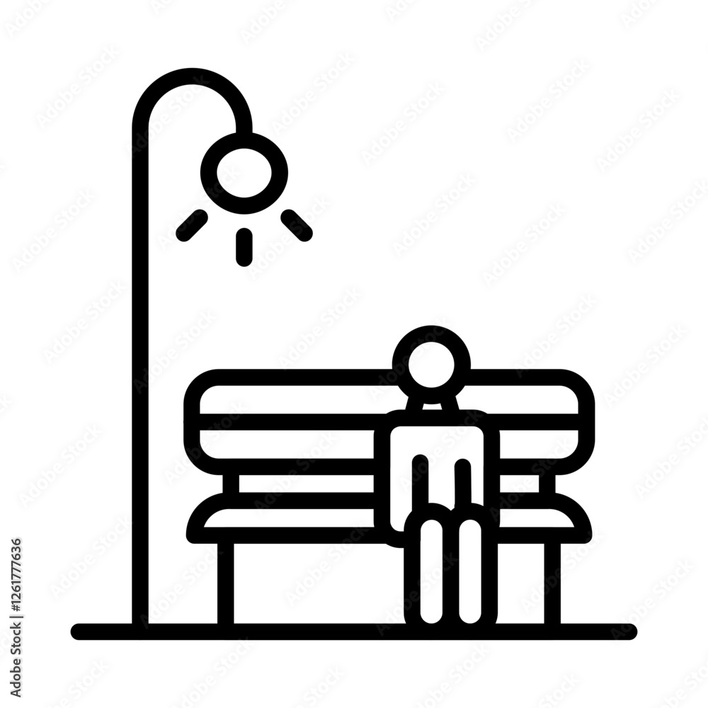 Public Bench Vector Icon Public Bench Vector Icon