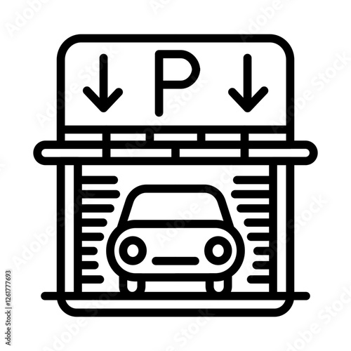 Underground Parking Vector Icon