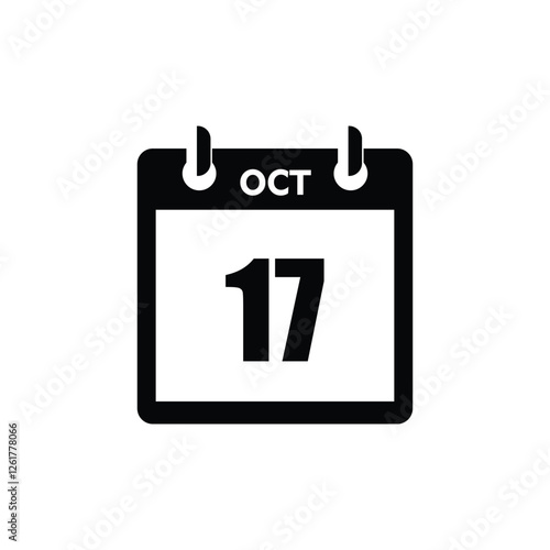 calender icon, 17 october icon with white background