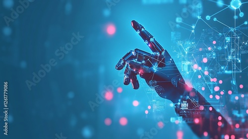 Exploring ai interaction robotic hand gestures in a digital space futuristic environment