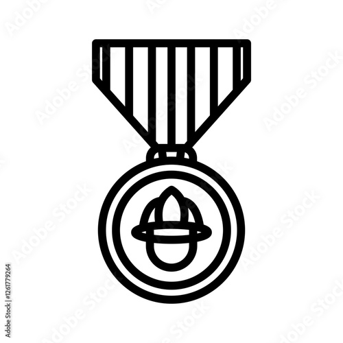 Firefighter Medal Vector Icon
