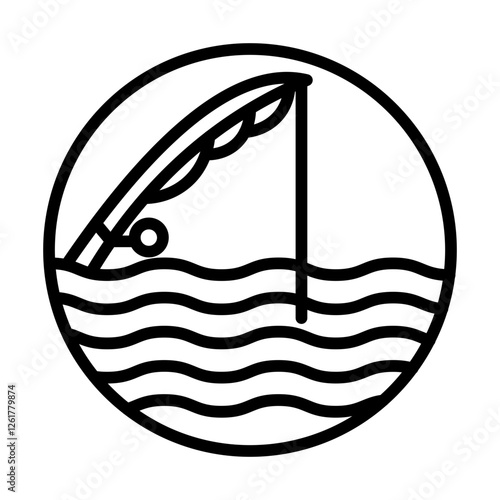 Fishing Pond Vector Icon