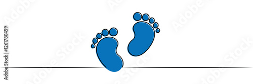 New born, pregnant or coming soon footprints shoes and shoe sole. Kids or baby feet and foot steps Fun vector footsteps icon for print. Love heart blue boy or pink girl sign on white back ground eps20