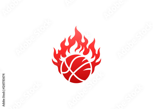 A fiery basketball logo representing intensity, passion, and the heat of the game.